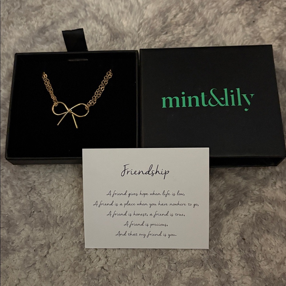 Mint & Lily Gold Bow Necklace